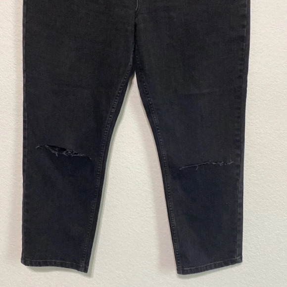 ASOS Denim Black Wash Ripped Knee High Rise Jeans Size 34 - Picture 3 of 7